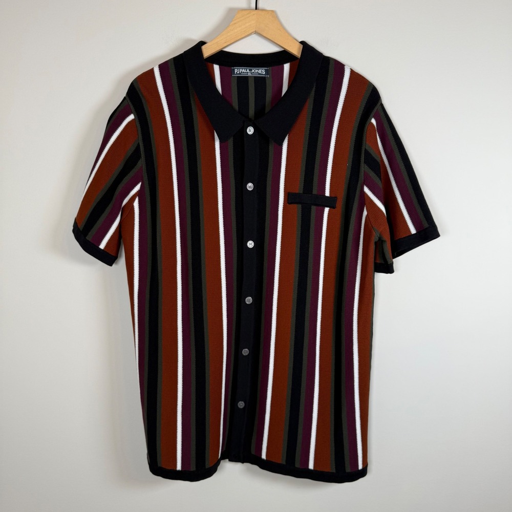 Puma Jones Men's Striped Short-Sleeve Polo Shirt - Brown/Black